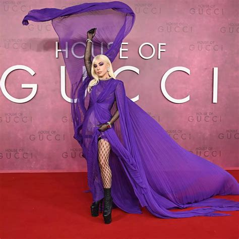 lady gaga gucci premiere dress|lady gaga purple dress.